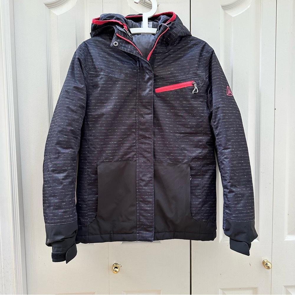 Firefly Aqua Base Elite Black Girl’s Ski Jacket XL w/ removable insulated layer